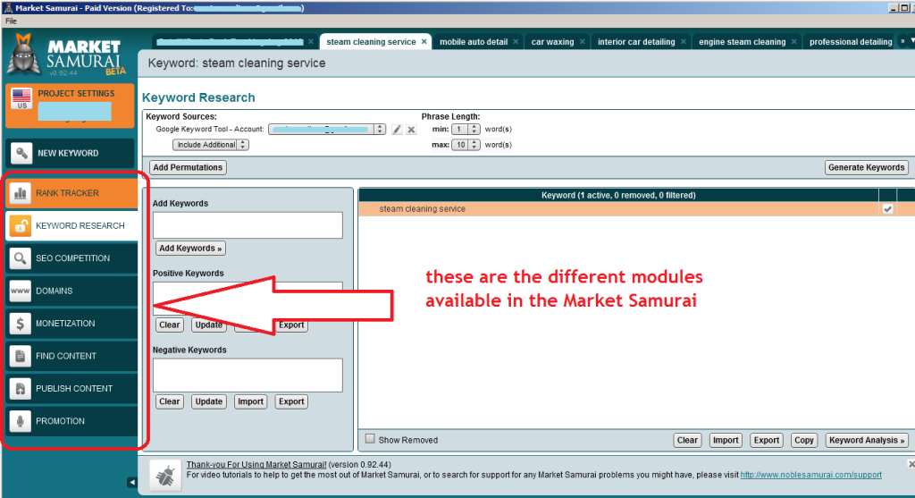 Market Samurai Modules